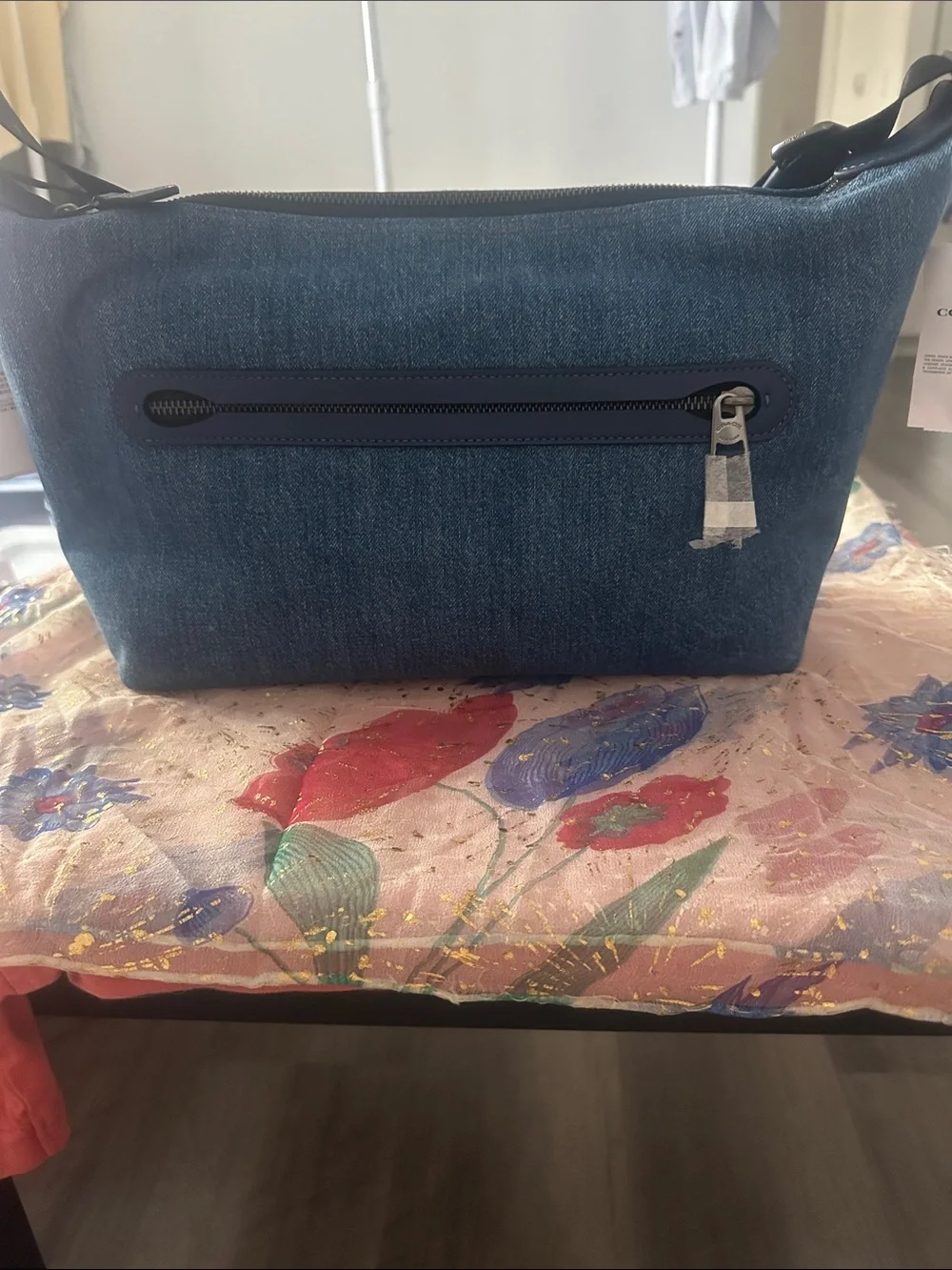 Coach Denim Bag with Black Strap